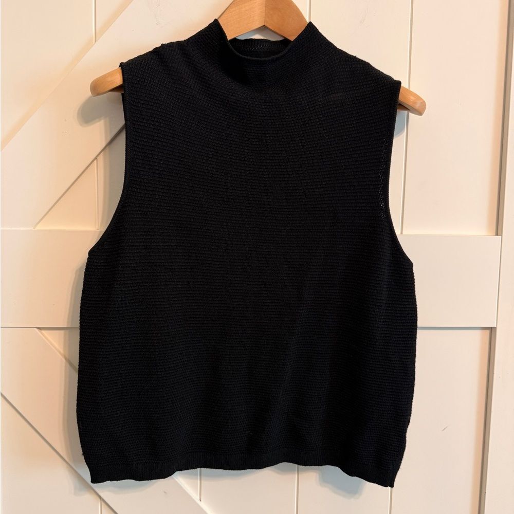 Linda Allard Ellen Tracy sleeveless sweater black women’s 2X chic
